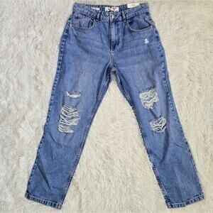 Don't Call Me‎ Jennyfer Distressed High Waist Mom Jeans NWT 30